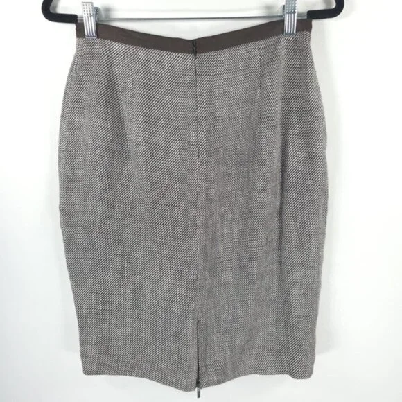 NWT MaxMara CALERNO ITALY‎ 🇮🇹 Made LINEN SILK Pencil Skirt Back Slit Size 6